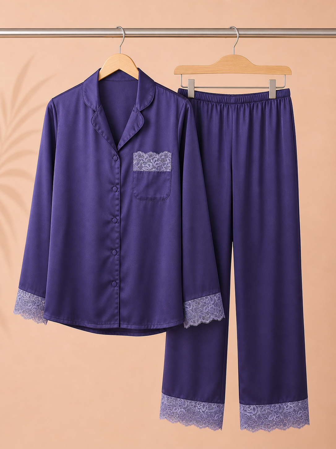 Navy Blue Luxe Silk set