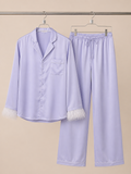 Blue Feather Silk set